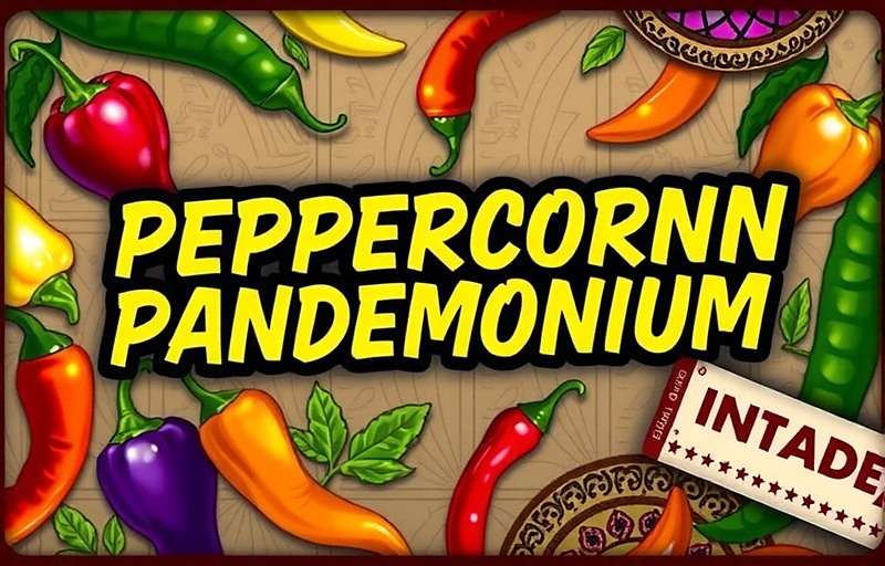 Peppercorn Pandemonium Game Cover Peppercorn Pandemonium game cover showing various spicy peppers and Indian cultural elements